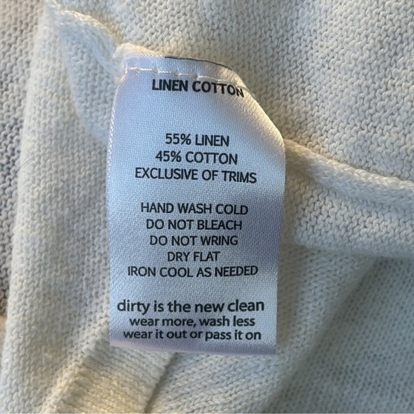 Toad & Co Linen Blend Postcard Cardigan Long Sleeve Size XL White Grey - Picture 7 of 9